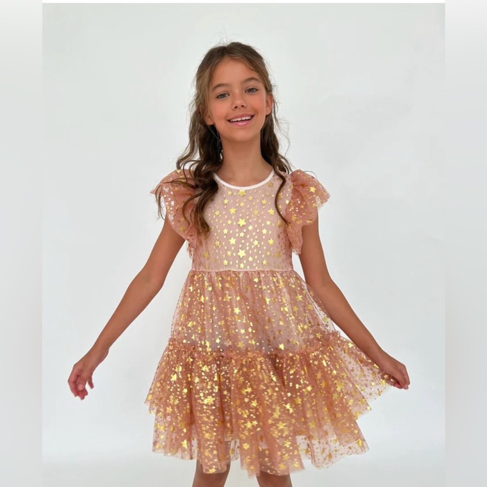 Lola and the Boys Goldie Star Kids Dress